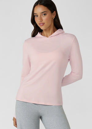 Lorna Jane Sunrise Long Sleeve Hooded Top - Arctic Pink