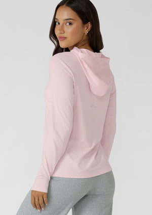 Lorna Jane Sunrise Long Sleeve Hooded Top - Arctic Pink