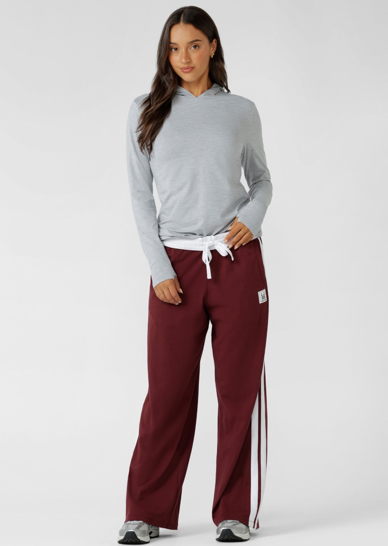 Lorna Jane Sunrise Long Sleeve Hooded Top - Grey Marl