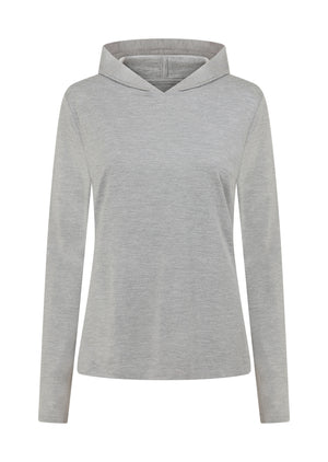 Lorna Jane Sunrise Long Sleeve Hooded Top - Grey Marl