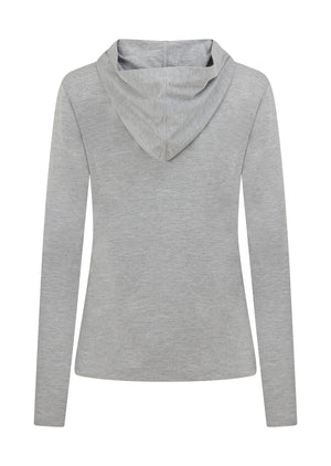 Lorna Jane Sunrise Long Sleeve Hooded Top - Grey Marl
