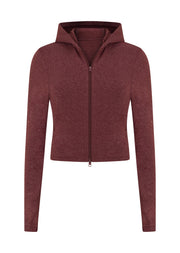 Lorna Jane Soft Touch Warm Up Jacket - Dark Ruby Marl