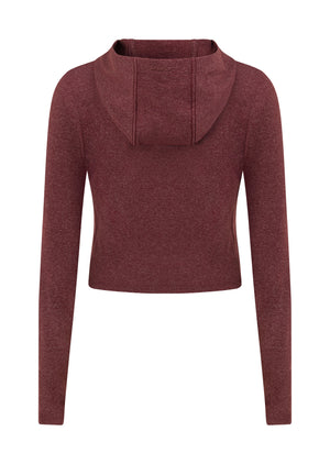 Lorna Jane Soft Touch Warm Up Jacket - Dark Ruby Marl