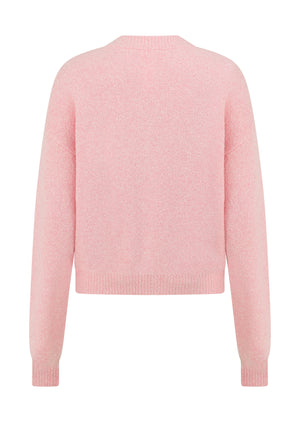 Lorna Jane Boucle Knit Bomber Jacket - Pale Peony
