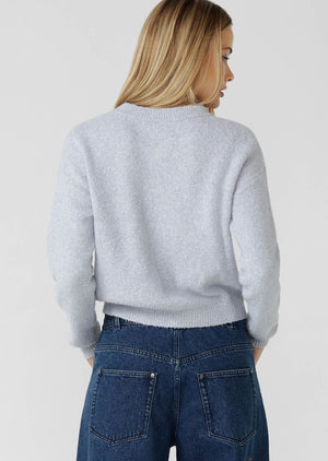Lorna Jane Boucle Knit Bomber Jacket - Snowy Grey