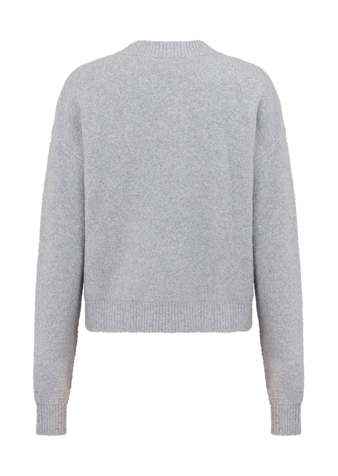 Lorna Jane Boucle Knit Bomber Jacket - Snowy Grey