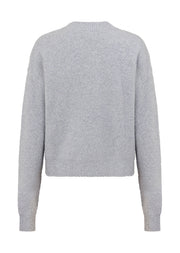 Lorna Jane Boucle Knit Bomber Jacket - Snowy Grey