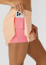 Lorna Jane Limited Edition Lightspeed Phone Pocket Run Shorts - Pale Peach