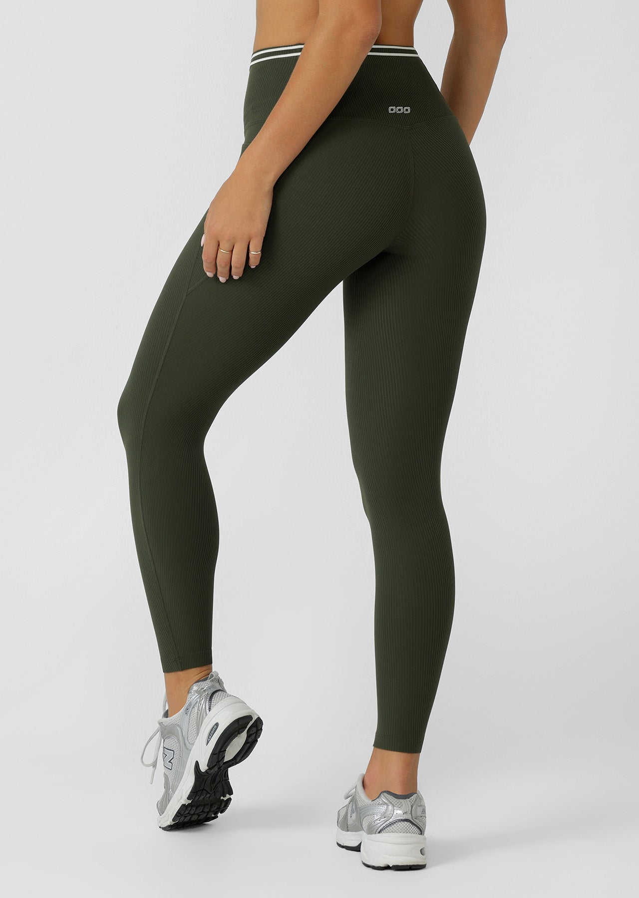Lorna Jane Iconic Luxe Active Rib Ankle Biter Leggings - Luxury Green