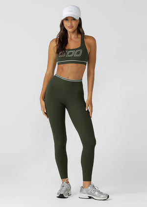 Lorna Jane Iconic Luxe Active Rib Ankle Biter Leggings - Luxury Green