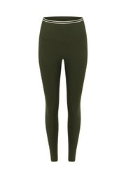 Lorna Jane Iconic Luxe Active Rib Ankle Biter Leggings - Luxury Green