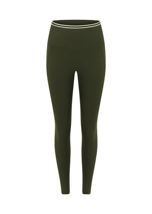 Lorna Jane Iconic Luxe Active Rib Ankle Biter Leggings - Luxury Green