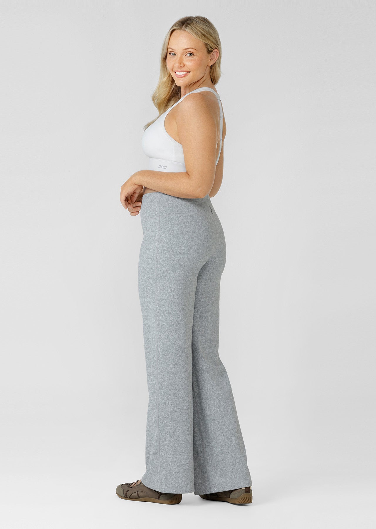 Lorna Jane True Comfort Midrise Active Pants - Grey Marl