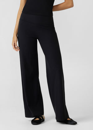 Lorna Jane Ultra Plush Luxe Rib Wide Leg Pants - Black