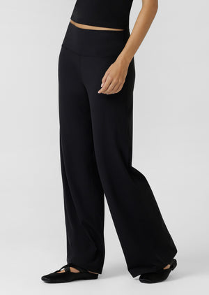 Lorna Jane Ultra Plush Luxe Rib Wide Leg Pants - Black