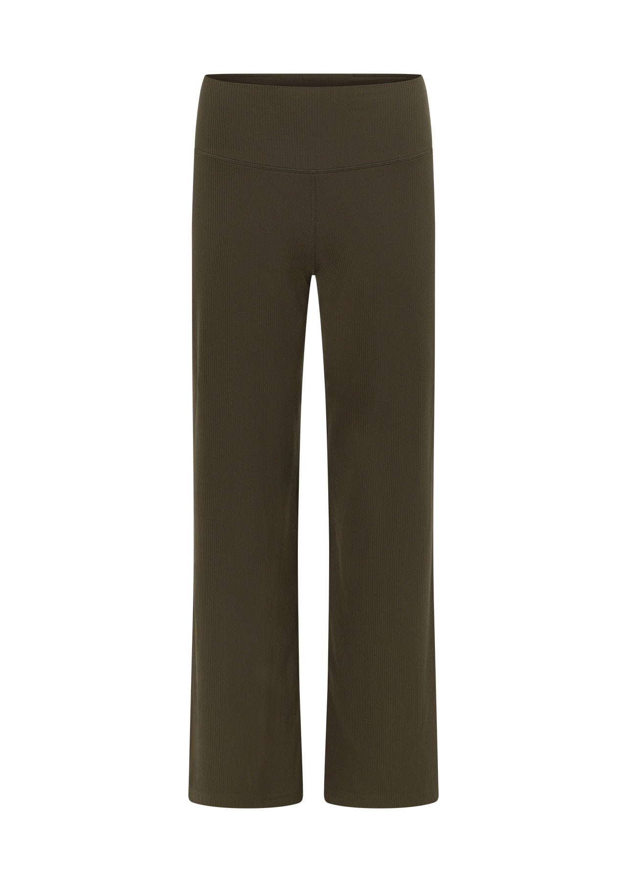 Lorna Jane Ultra Plush Luxe Rib Wide Leg Pants - Dark Khaki Haze