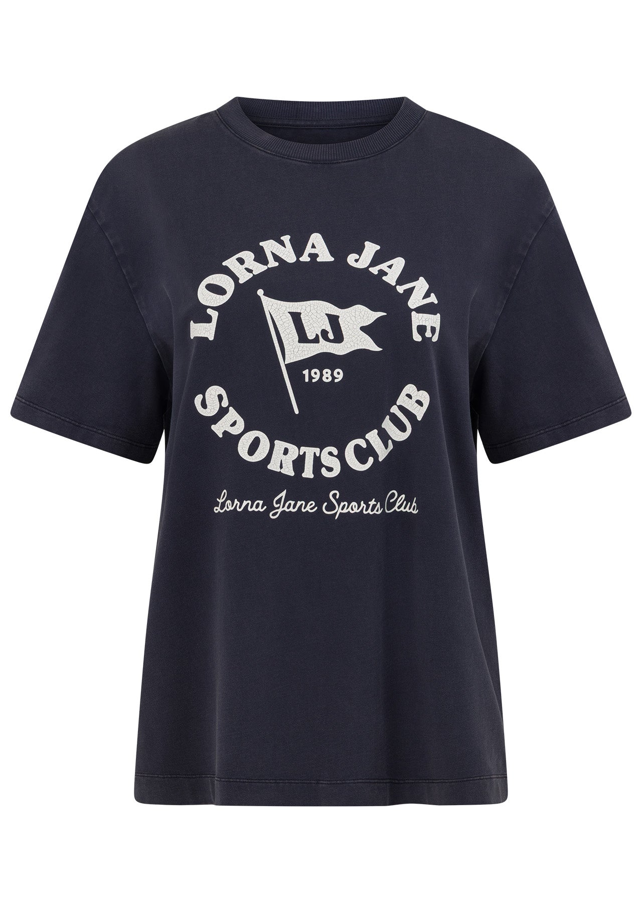 Lorna Jane Victory Washed T-Shirt - Washed Midnight Blue