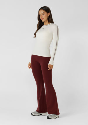 Lorna Jane Streamline Rib Long Sleeve Top - Cream