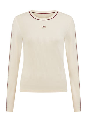 Lorna Jane Streamline Rib Long Sleeve Top - Cream