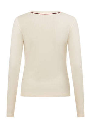 Lorna Jane Streamline Rib Long Sleeve Top - Cream