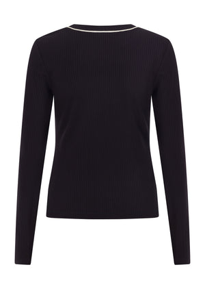 Lorna Jane Streamline Rib Long Sleeve Top - Midnight Blue