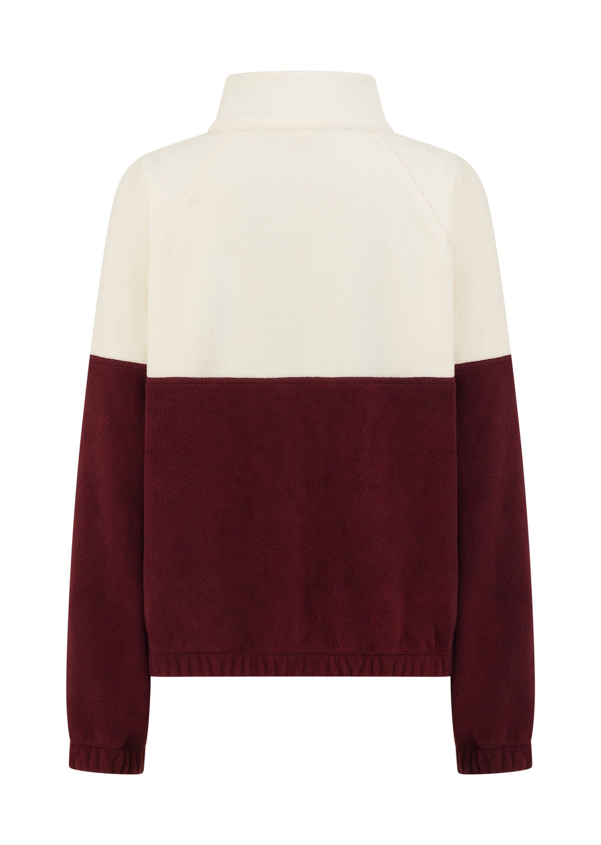 Lorna Jane Summit Polar Fleece Pullover - Dark Ruby & Cream