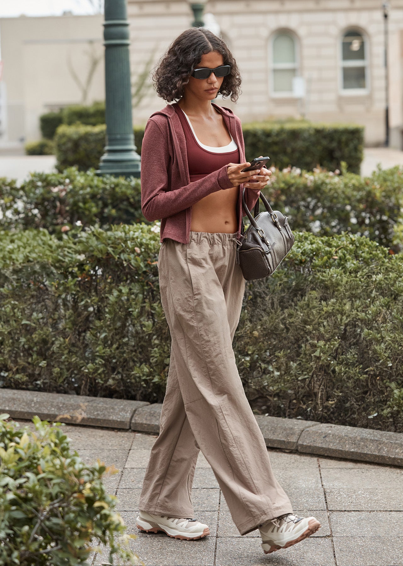 Lorna Jane Windbreak Wide Leg Pants - Cream