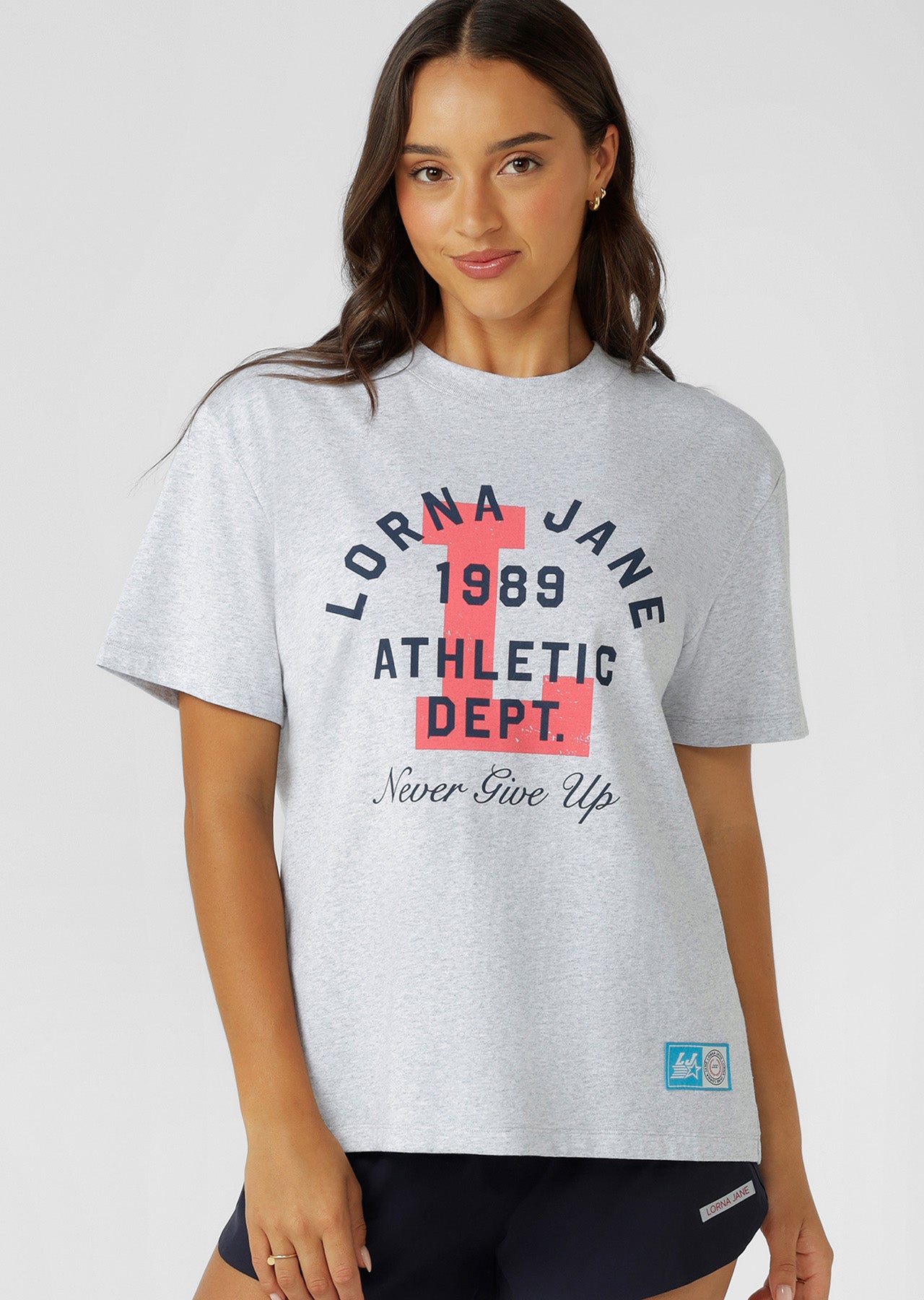 Lorna Jane Athletic Department T-Shirt - Light Grey Marl