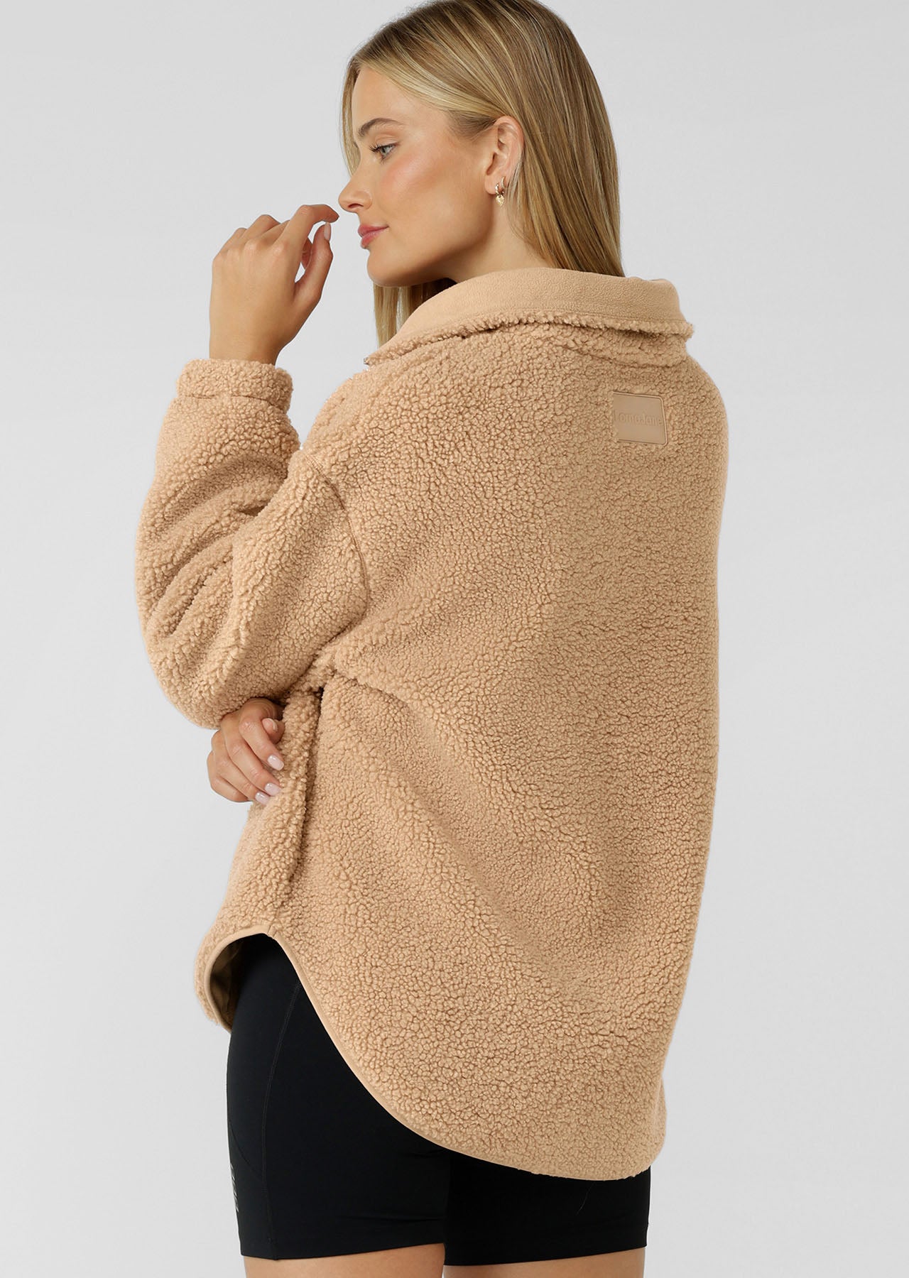 Lorna Jane Field Teddy Half Zip Sweat - Sand Dune