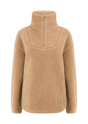 Lorna Jane Field Teddy Half Zip Sweat - Sand Dune