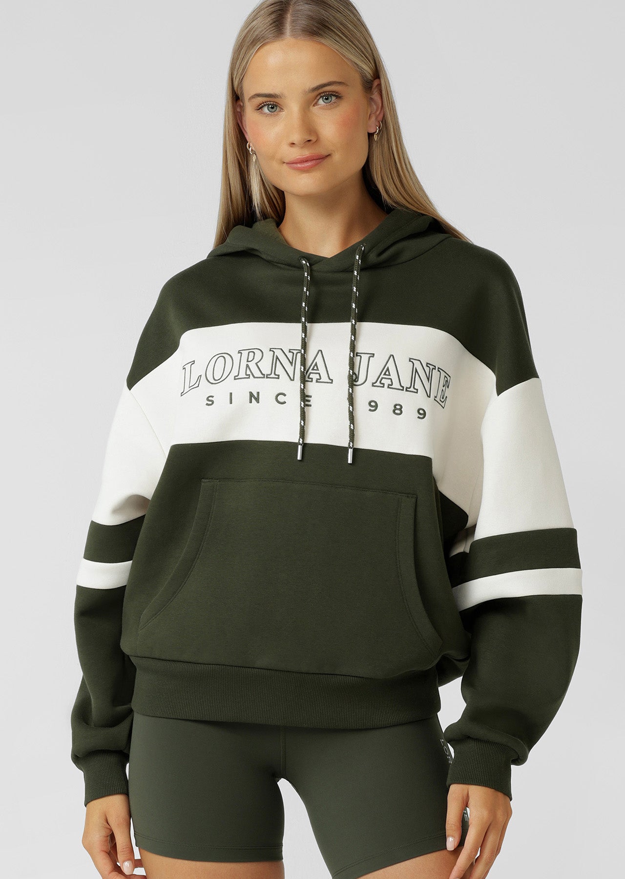 Lorna Jane Clubhouse Panelled Hoodie - Luxury Green