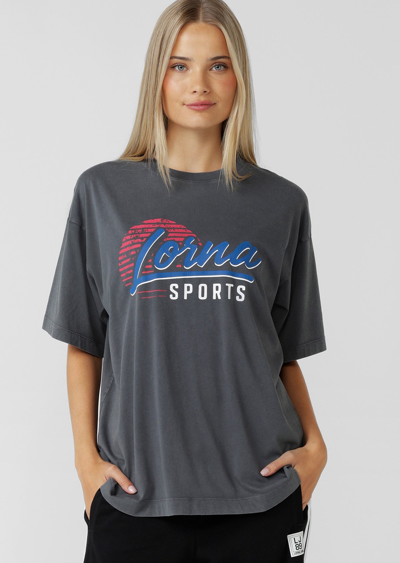Lorna Jane Lorna Sports Washed Boyfriend T-Shirt - Washed Titanium