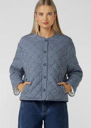 Lorna Jane Fieldline Reversible Jacket - Midnight Blue Check Print