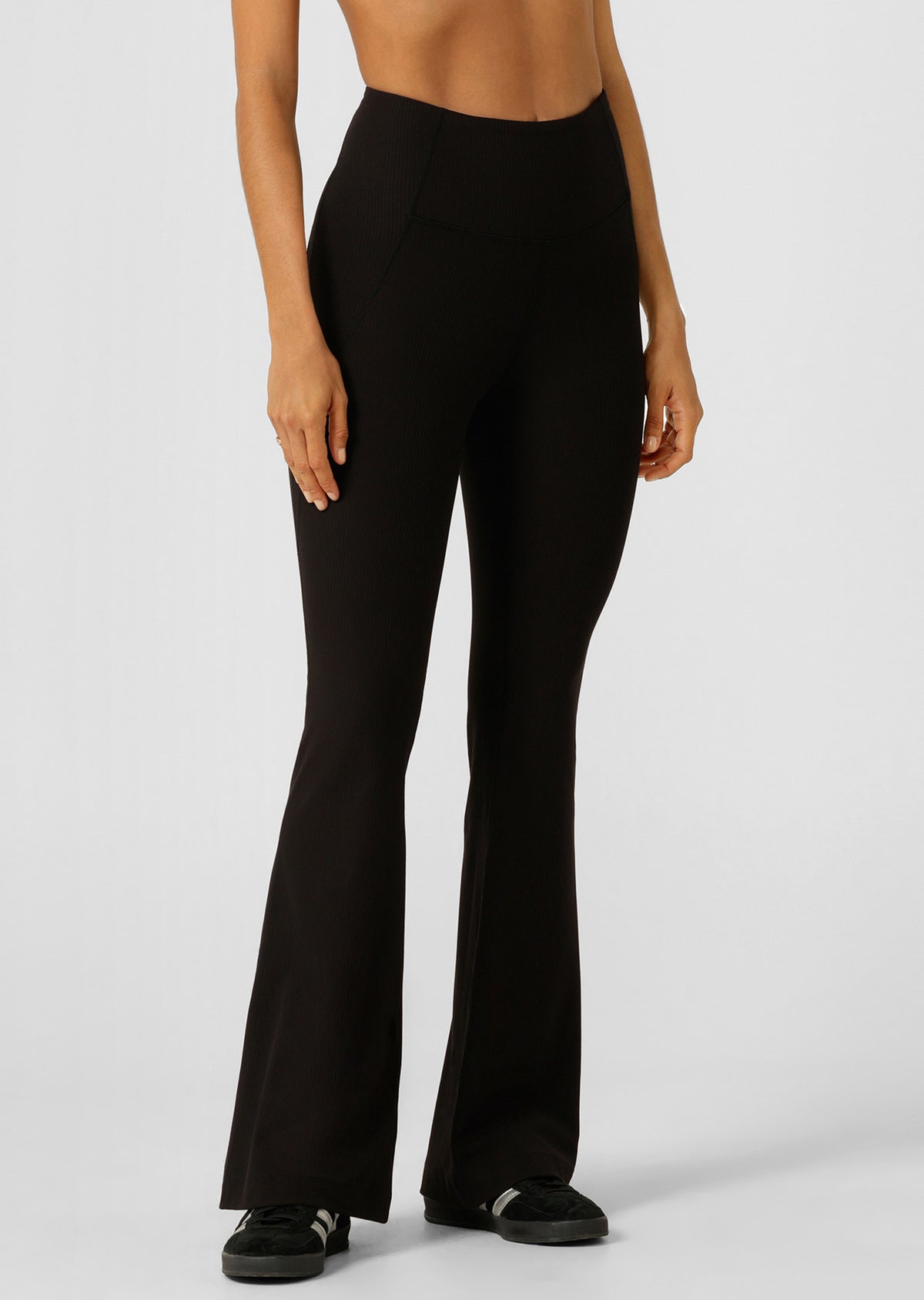 Lorna Jane Irresistible Stomach Support Rib Flared Leggings - Black