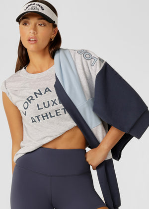 Lorna Jane Lotus Limited Edition Tee - Light Grey Marl