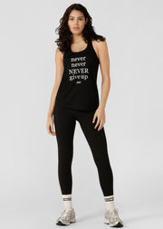 Lorna Jane Never Give Up Slouchy Gym Tank - Black