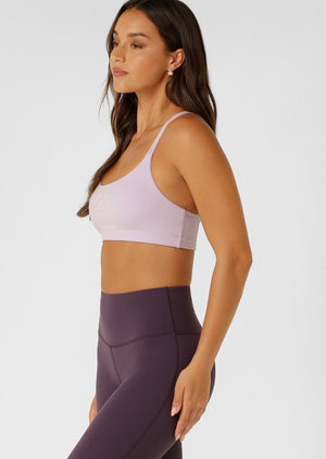 Lorna Jane Limited Edition Lotus Crop Sports Bra - Pale Violet