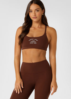 Lorna Jane Limited Edition Lotus Crop Sports Bra - Truffle