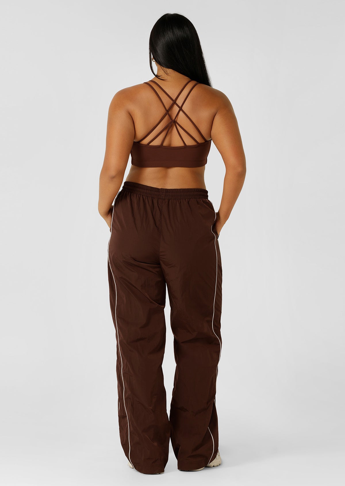 Lorna Jane Limited Edition Lotus Crop Sports Bra - Truffle