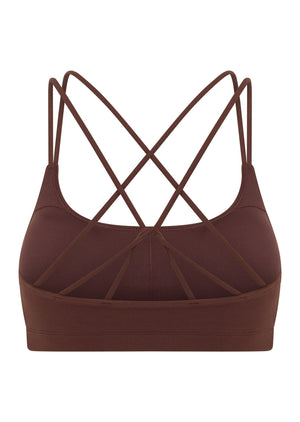 Lorna Jane Limited Edition Lotus Crop Sports Bra - Truffle