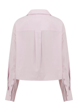 Lorna Jane Heritage Cropped Button Up Shirt - Violet Stripe