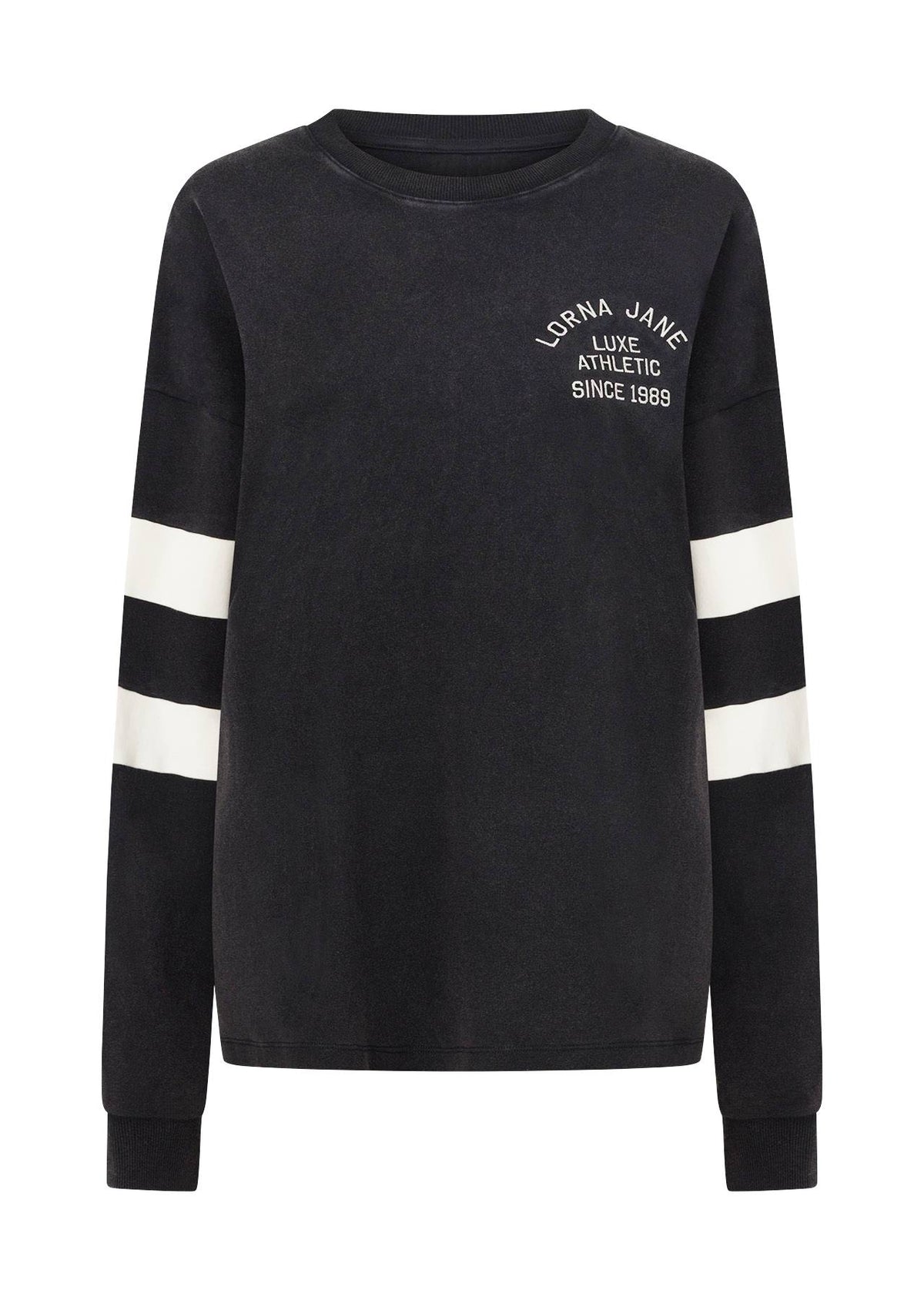 Lorna Jane Throwback Oversized Lightweight Sweat - Washed Black