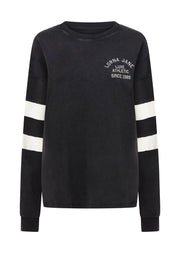 Lorna Jane Throwback Oversized Lightweight Sweat - Washed Black