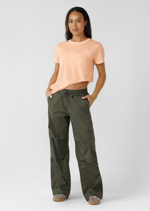 Lorna Jane Flashdance Wide Leg Cargo Pants - Dark Khaki Haze