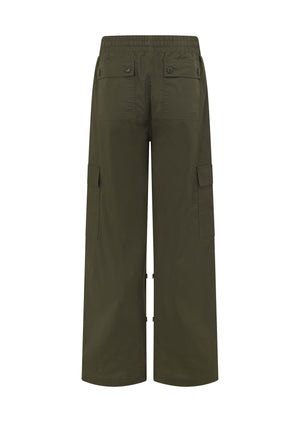 Lorna Jane Flashdance Wide Leg Cargo Pants - Dark Khaki Haze
