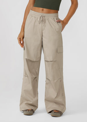 Lorna Jane Flashdance Wide Leg Cargo Pants - Latte