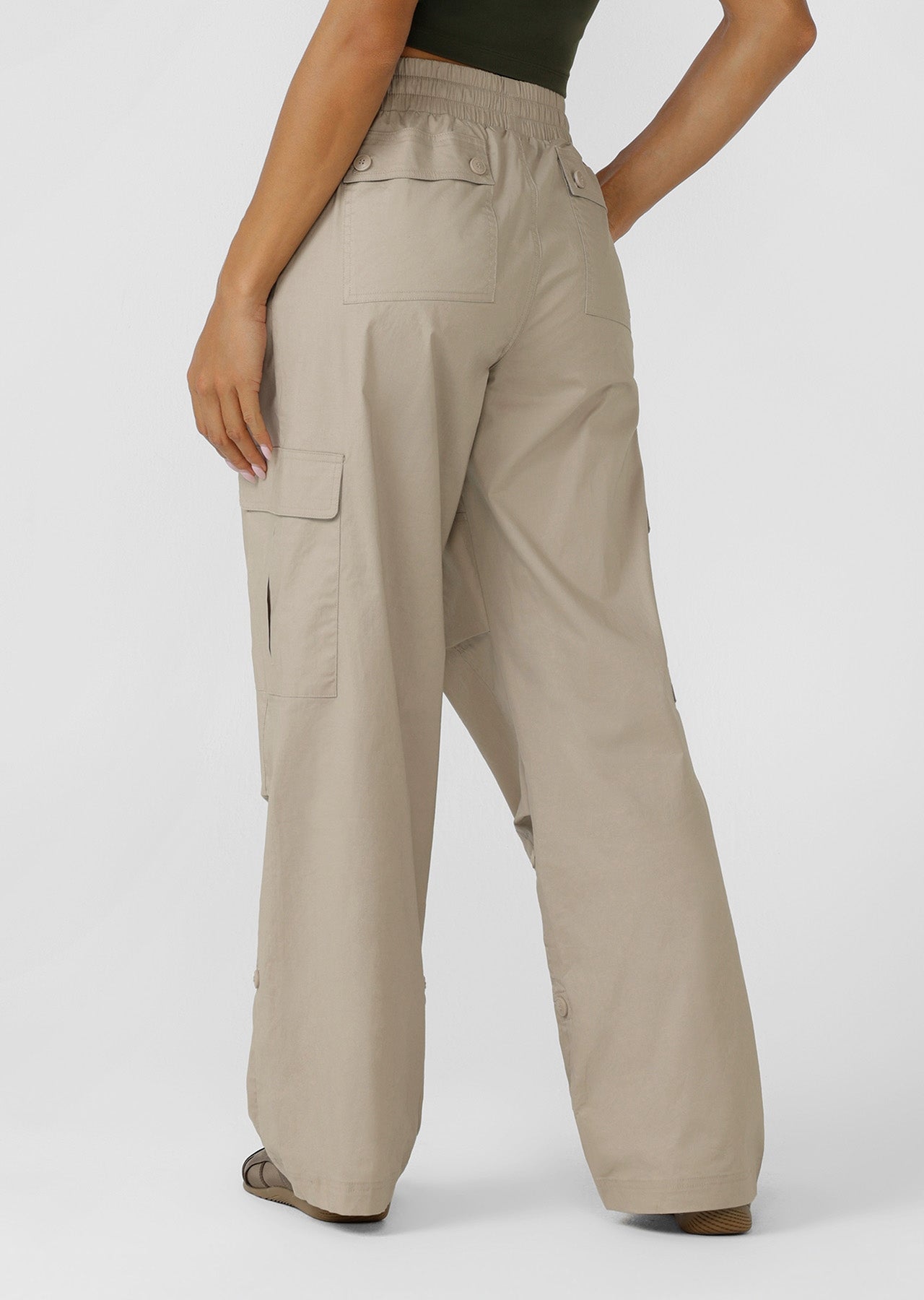Lorna Jane Flashdance Wide Leg Cargo Pants - Latte