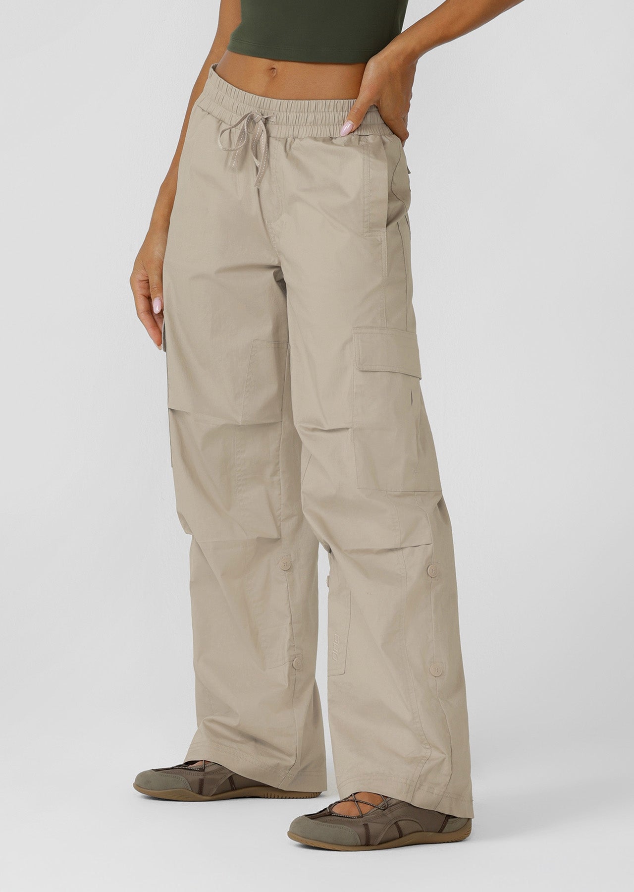 Lorna Jane Flashdance Wide Leg Cargo Pants - Latte