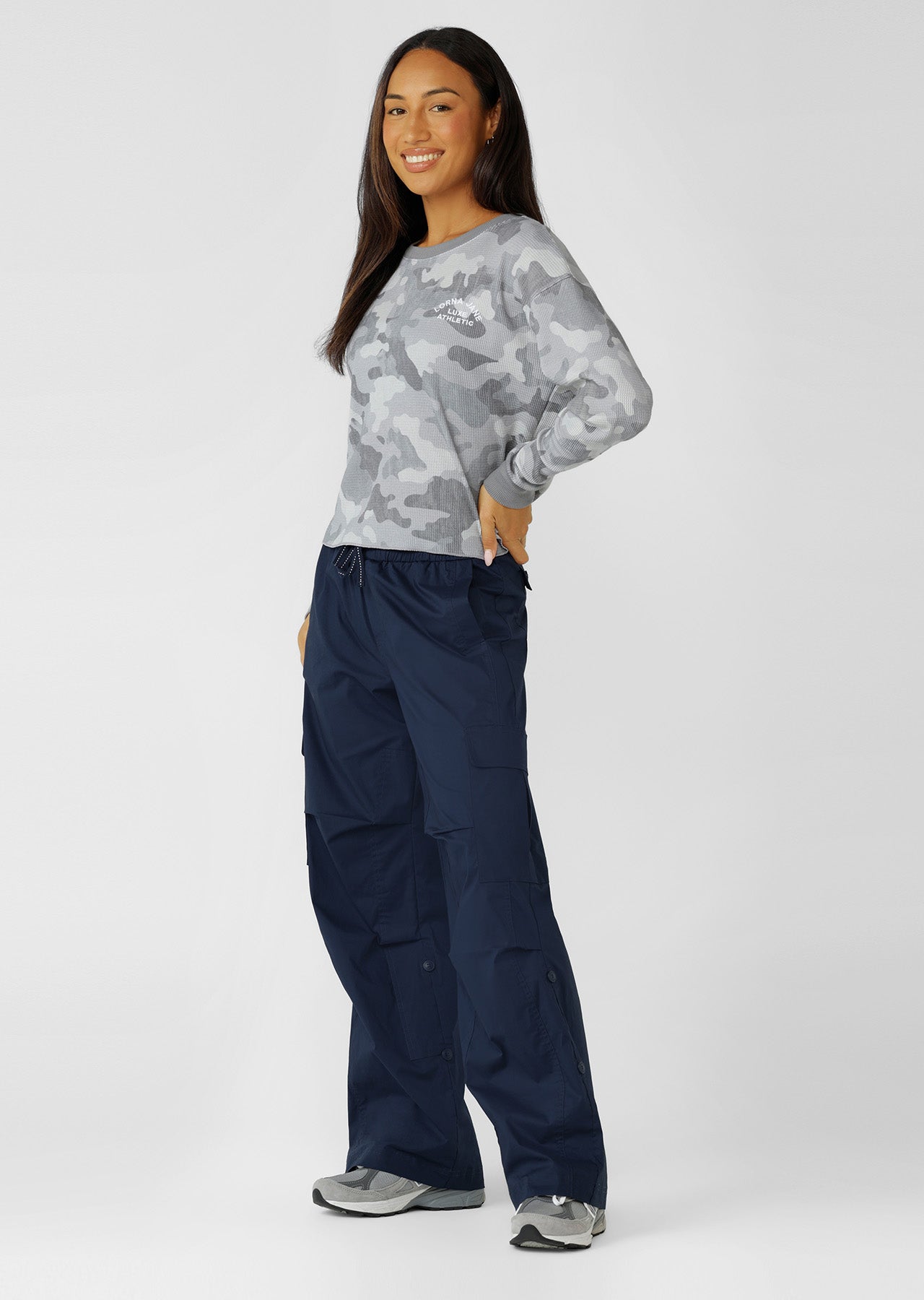 Lorna Jane Flashdance Wide Leg Cargo Pants - Platinum Navy