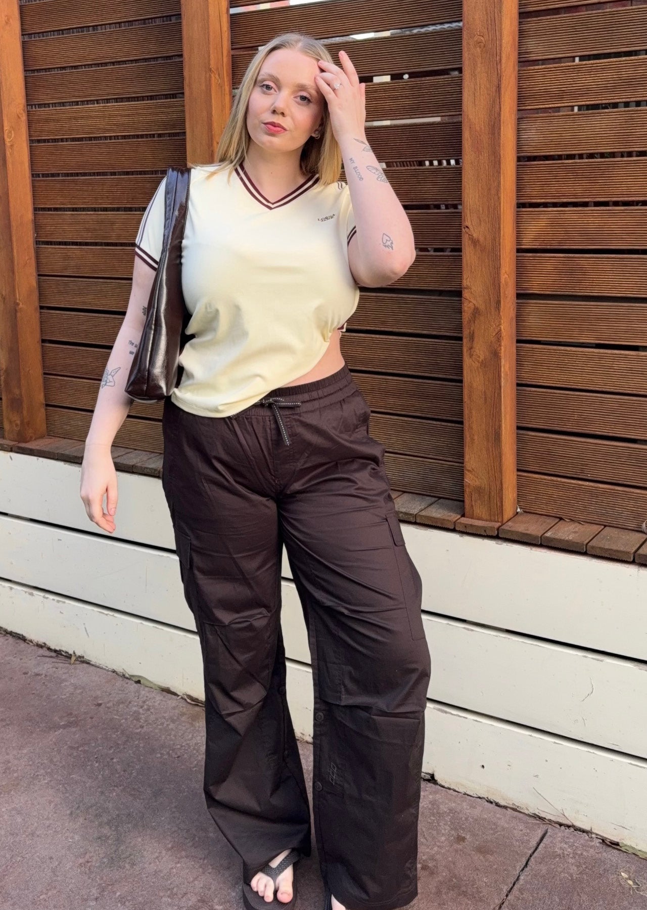 Lorna Jane Flashdance Wide Leg Cargo Pants - Volcano